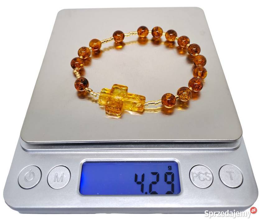 Bransoletka dziesiątka różańca z bursztynu Warszawa sprzedam
