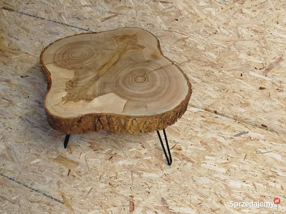 Stolik kawowy z plastra jesionu 75 na 75 Stoliki kawowe i ławy Biesal sprzedam