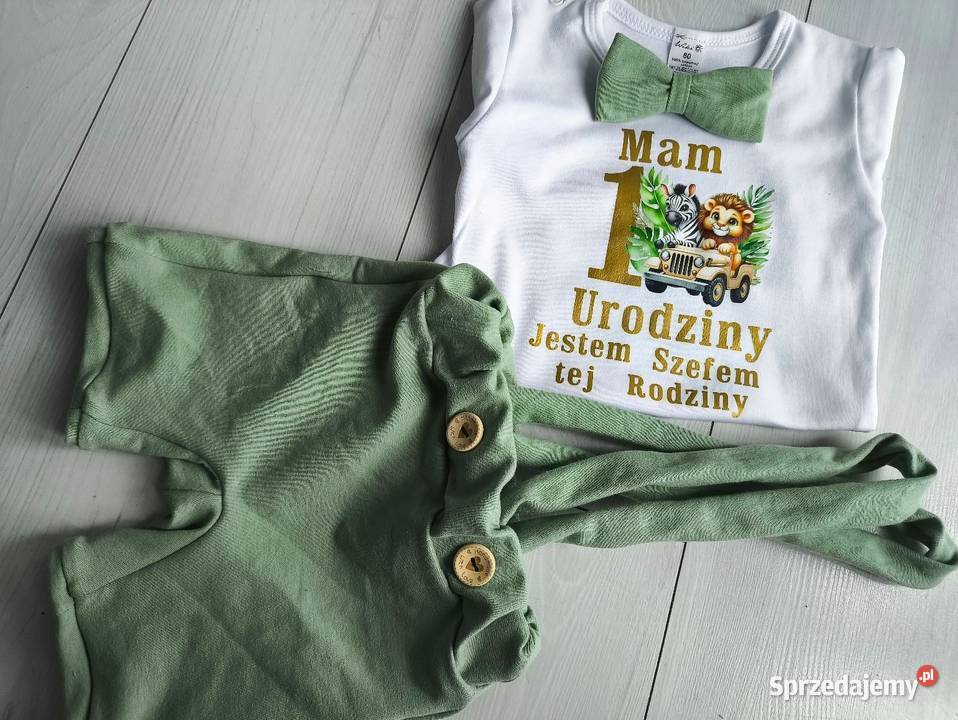 Pistacjowy komplet na Pierwsze Urodziny chłopca Gdynia sprzedam
