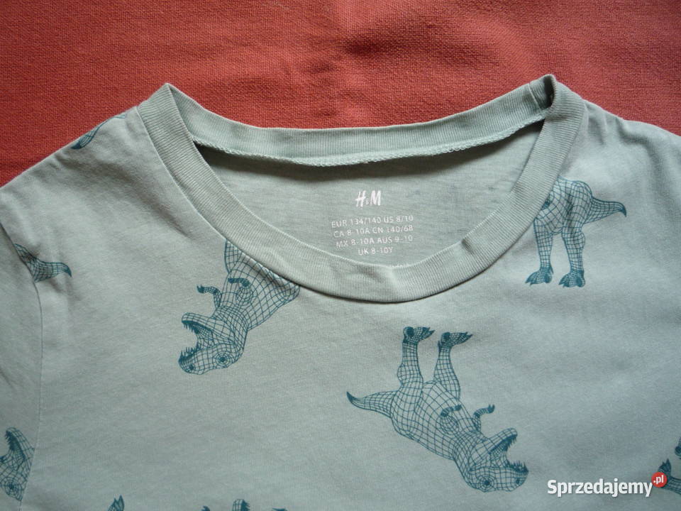 HM r 134 Niebieskozielona Koszulka Dinozaury