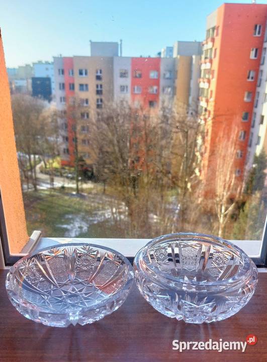 Piękna bombonierka kryształowa PRL Wrocław