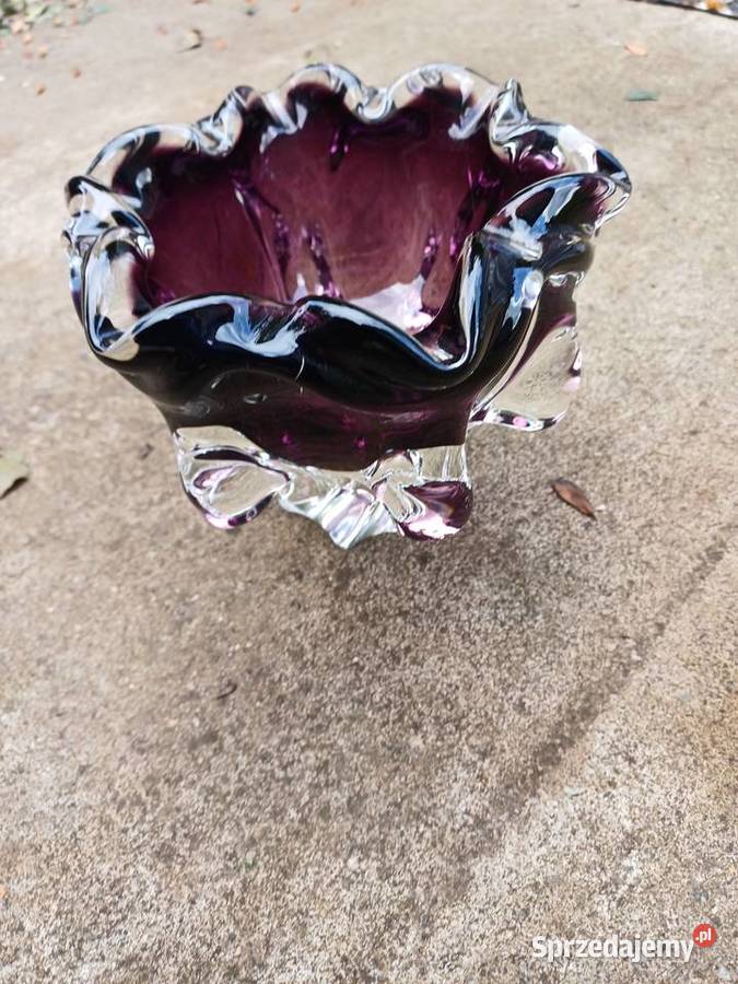 Retro patera z 60 tych lat hutnicze szkło