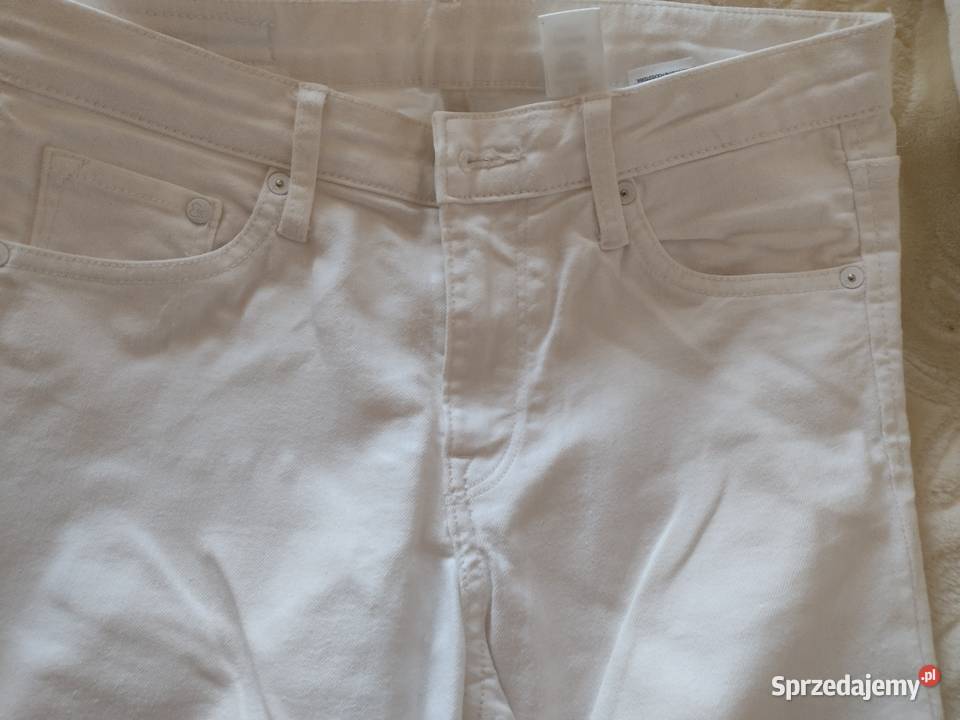36S 2730 Białe spodnie rurki skinny z Londynu Kraków