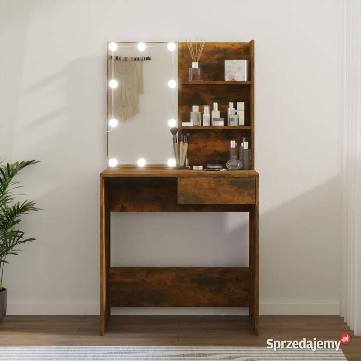 Toaletka z LED brązowy dąb 745x40x141 WM820483 Warszawa