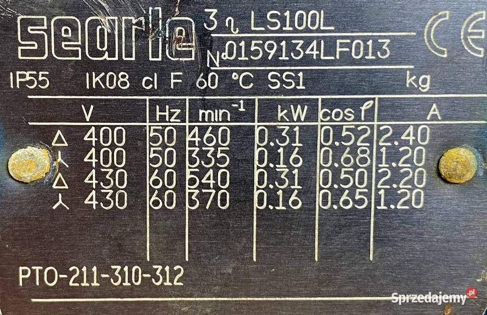 silnik elektryczny 016031kW 335460obr 3fazowy Pigża sprzedam