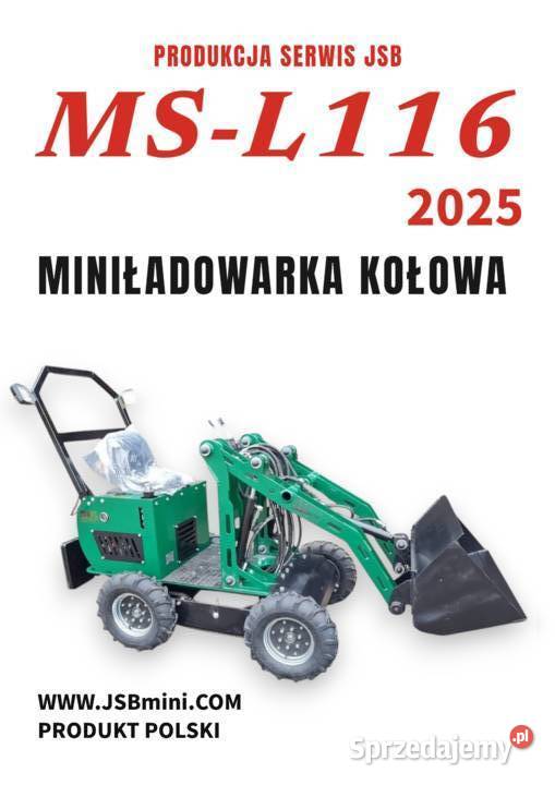 NOWA 2026 MINI ŁADOWARKA KOŁOWA MSL116 JSB MINI Rok produkcji 2026 Maszyny budowlane