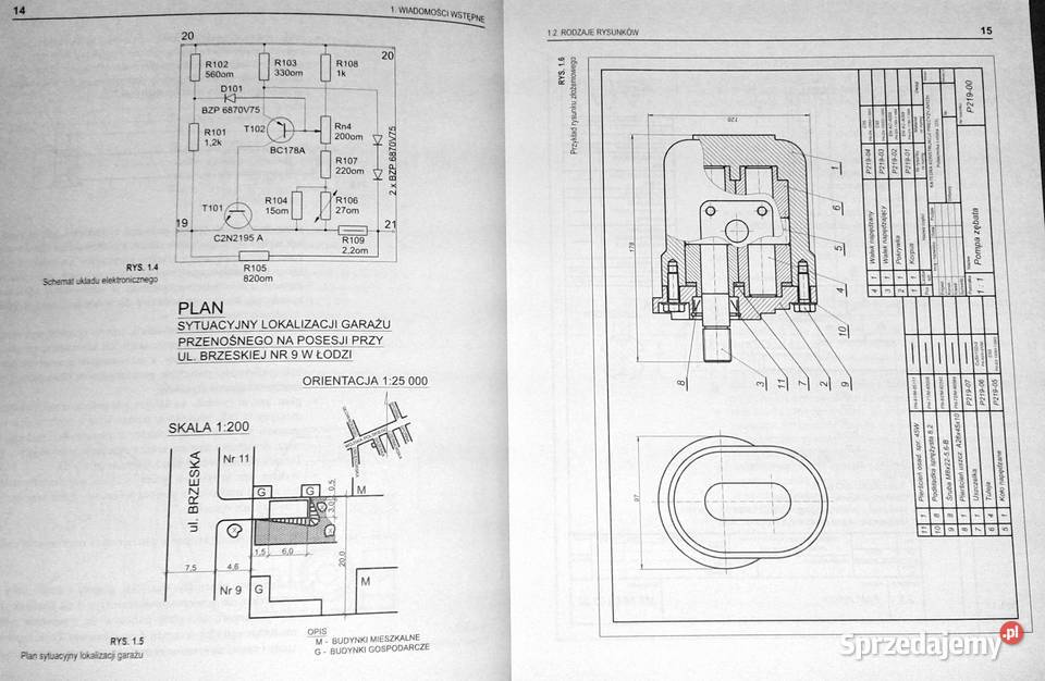 Podstawy rysunku technicznego Jan Burcan miękka lubelskie Chełm