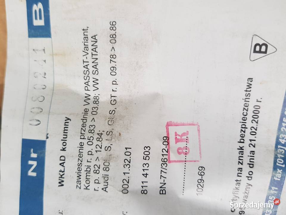 NowyKrosnoAmortyzator przedni PassatAudi lubuskie Gorzów Wielkopolski