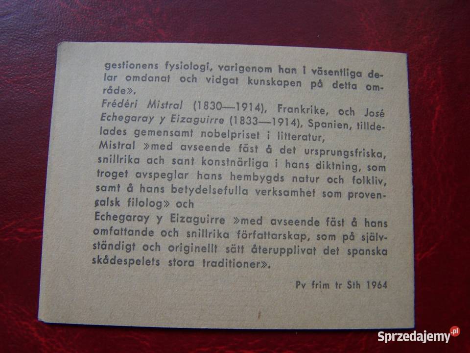 Szwecja MNH 1964 Karnet Nobliści