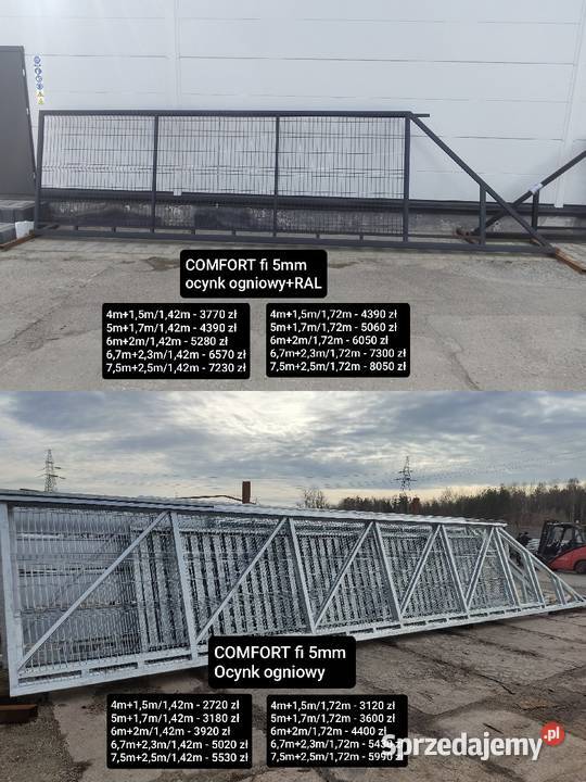 Brama przesuwna palisada pion 4mx172m PREMIUM Sokółka