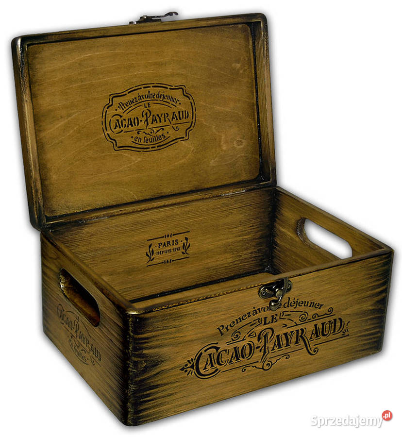 KUFER skrzynka drewniana CACAO PAYRAUD vintage Bydgoszcz sprzedam