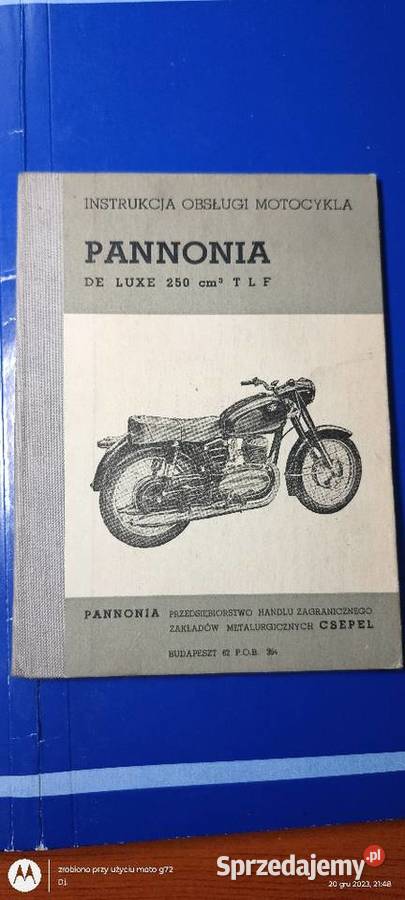 PANNONIA - instrukcja obsługi motocykla  - oryginał