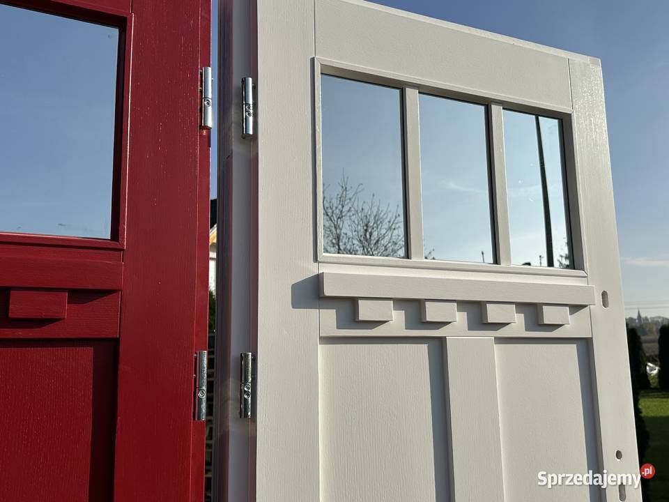 DRZWI ANGIELSKIE czerwone białe szare RĘKI Brodnica