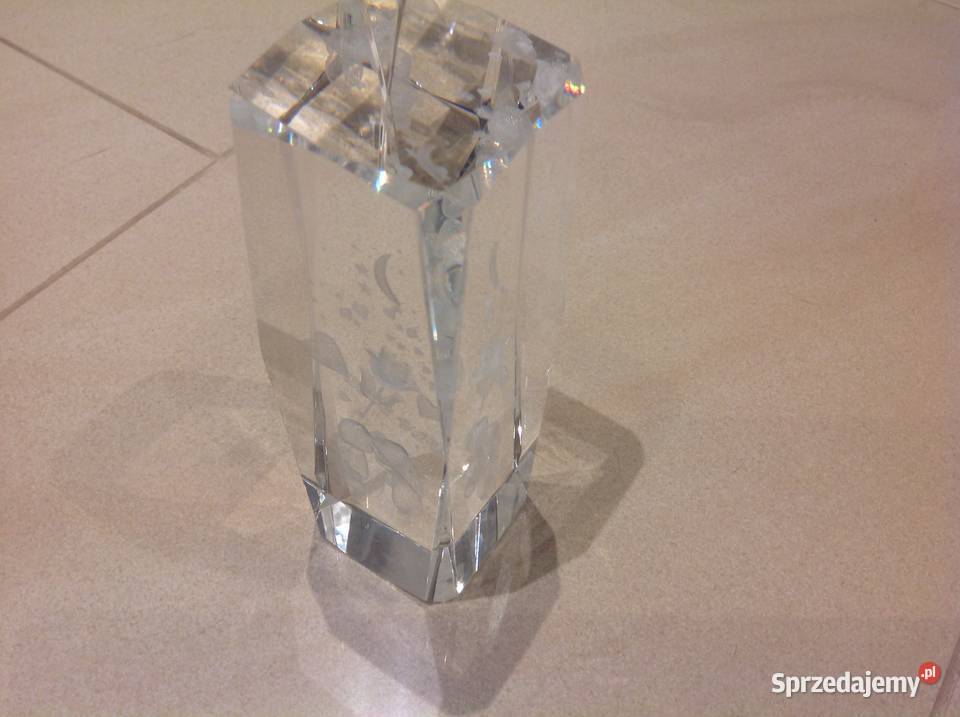 Statuetka kryształowa I love you 3D przezroczysty Nowa Sól
