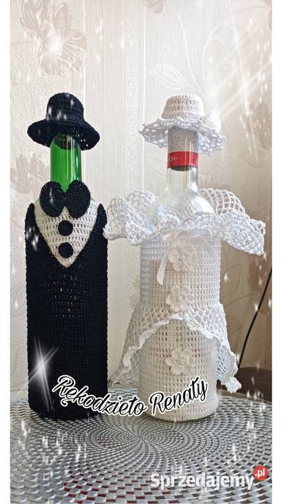 Dekoracja ubranko na alkohol ślub wesele biały sprzedam