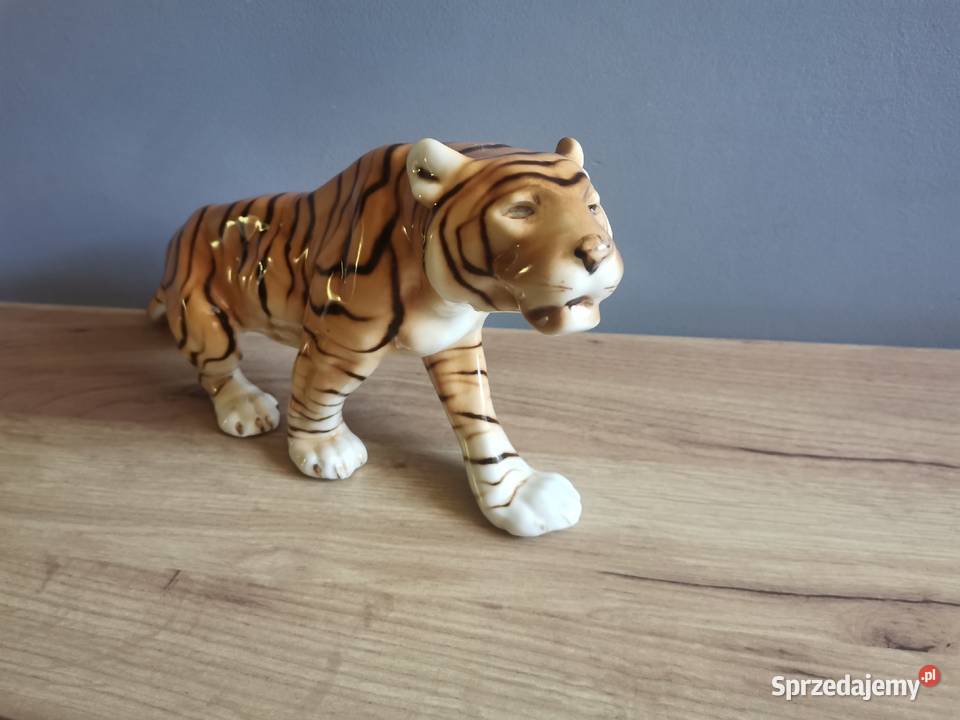 Stara duża figurka porcelanowa Tygrys Royal Dux Katowice sprzedam