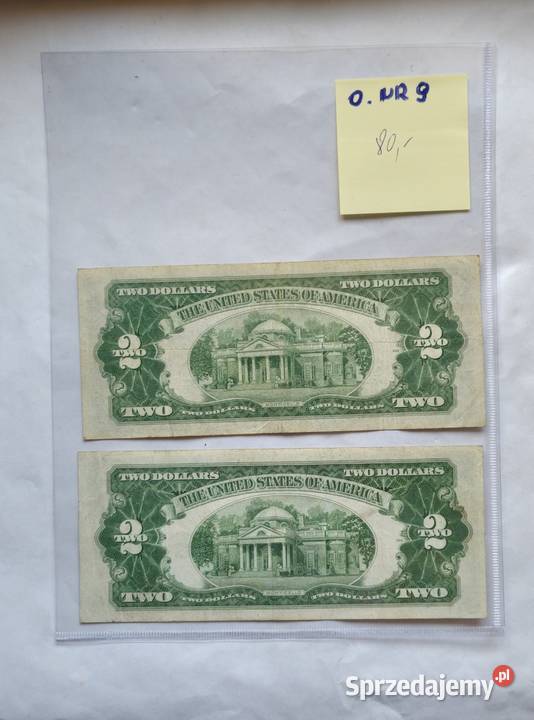 O 9 USA 2 Dollars 1953 Red Seal 2 banknoty Ostrów Mazowiecka