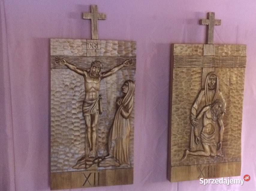 Rzeźbione 14 Stacji Drogi Krzyżowej małopolskie Lanckorona