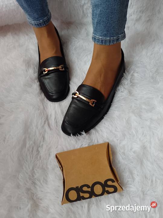 42 ASOS Czarne mokasyny baleriny biznesowe z Kraków