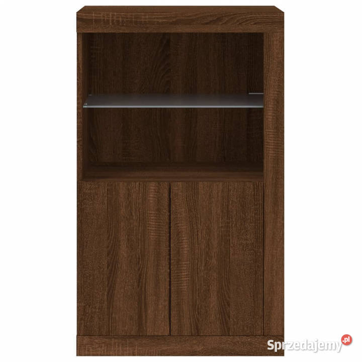 Szafka boczna z LED kolor brązowy dąb materiał Warszawa sprzedam