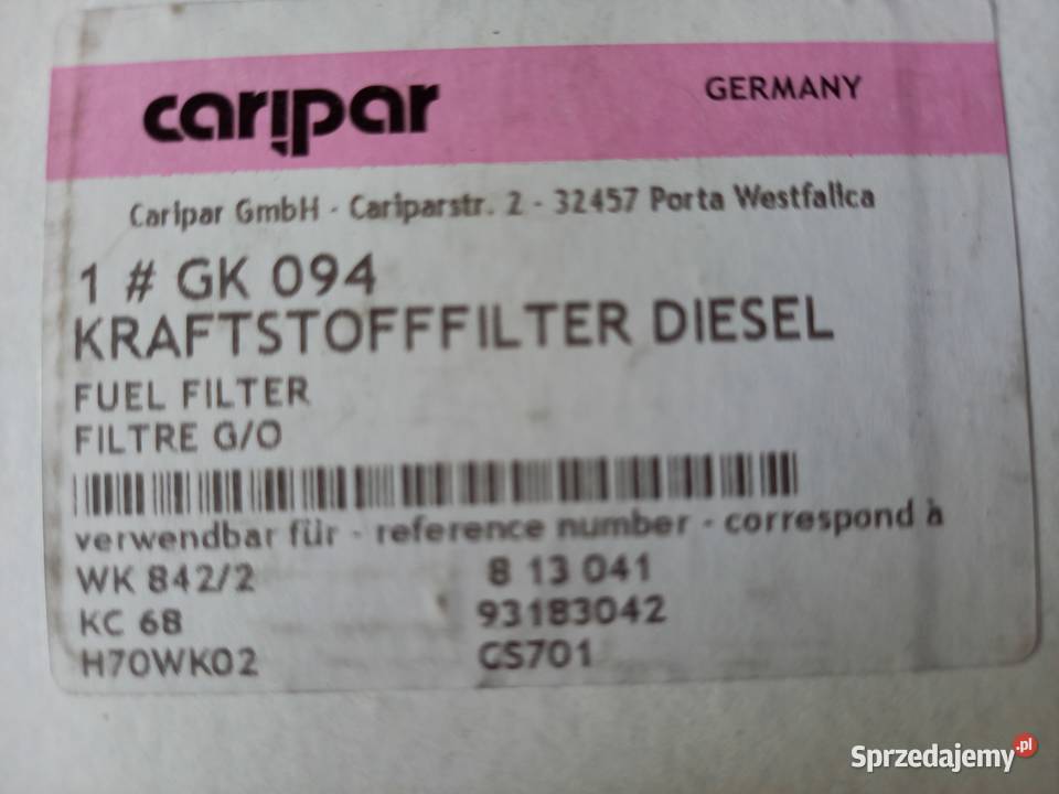 81304193183042 Filtr paliwa Opel Vectra sprzedam
