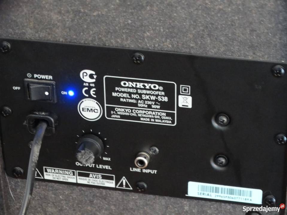 Sub aktywny Onkyo SKW538 150 wat sprawny WYSYŁKA Jasło sprzedam