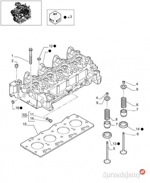 Holland T6010 Głowica cylindra 4895790 Jastrzębniki sprzedam