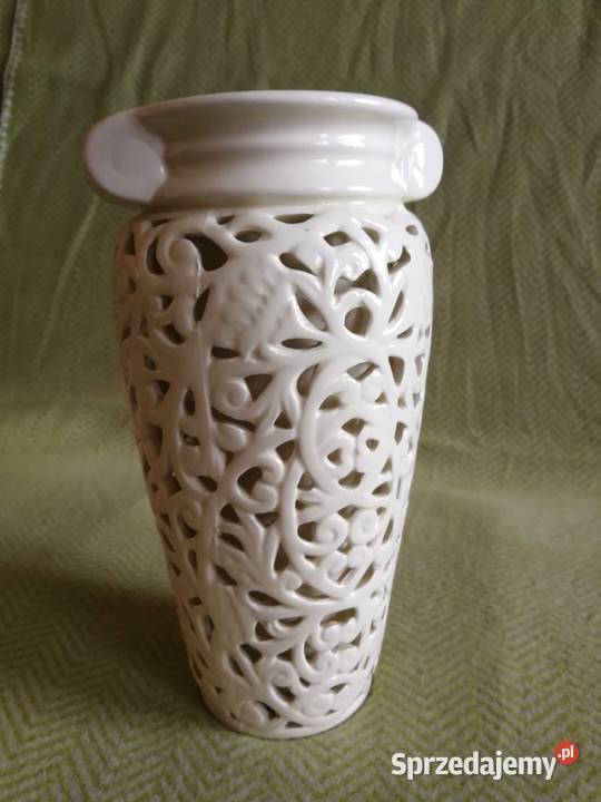 Ażurowy wazon ceramiczny Flower Dekor kremowy Wazony Szczecin sprzedam