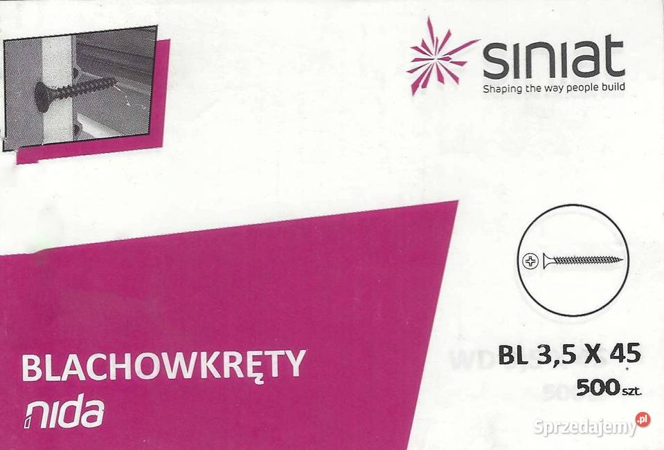 Wkręty do płyt karton gips GK blachowkręty NIDA Legnica