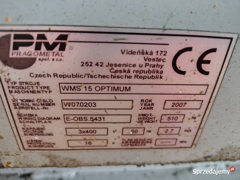 Owijarka do palet folią stretch Pragometal WMS łódzkie Łódź