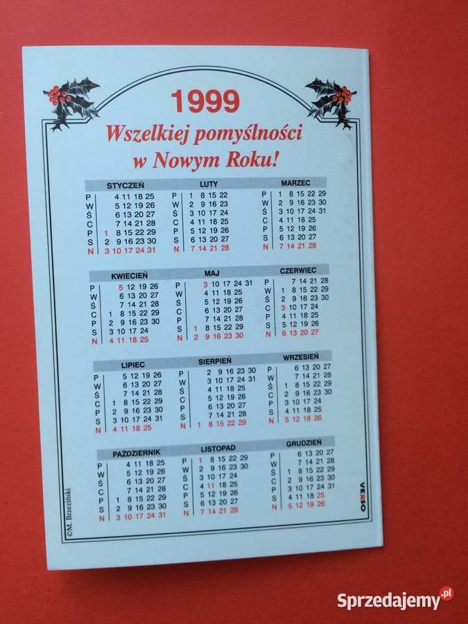2565 Cztery Kartki Noworoczne Z Kalendarzem zachodniopomorskie Szczecin