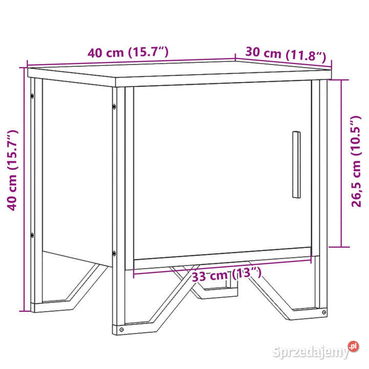 Szafka nocna czarna 40x30x40 materiał Warszawa