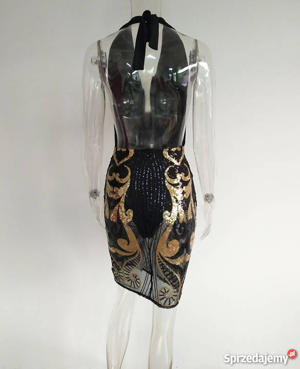 Sukienka cekiny odkryte plecy Wrocław