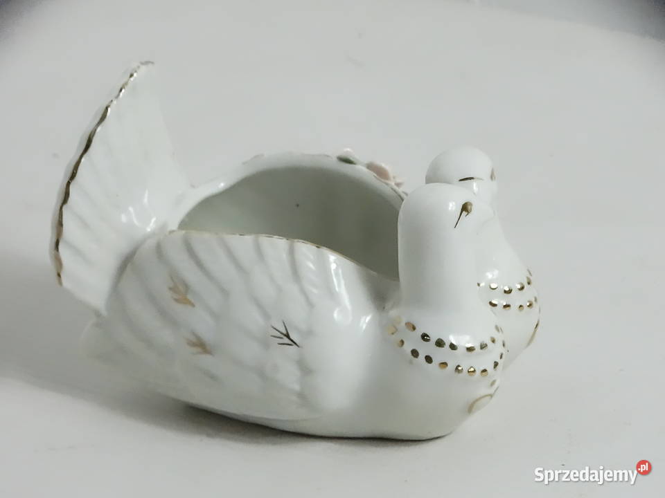 Porcelanowa czarka szkatułka Gołąbki Gołębie Biłgoraj