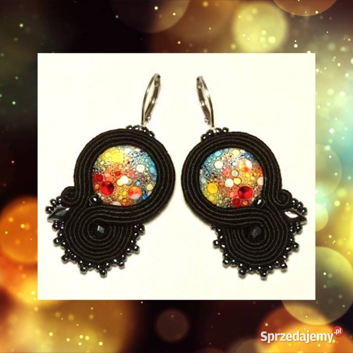 KOLCZYKI KOLOROWE BĄBELKI SUTASZ Warszawa