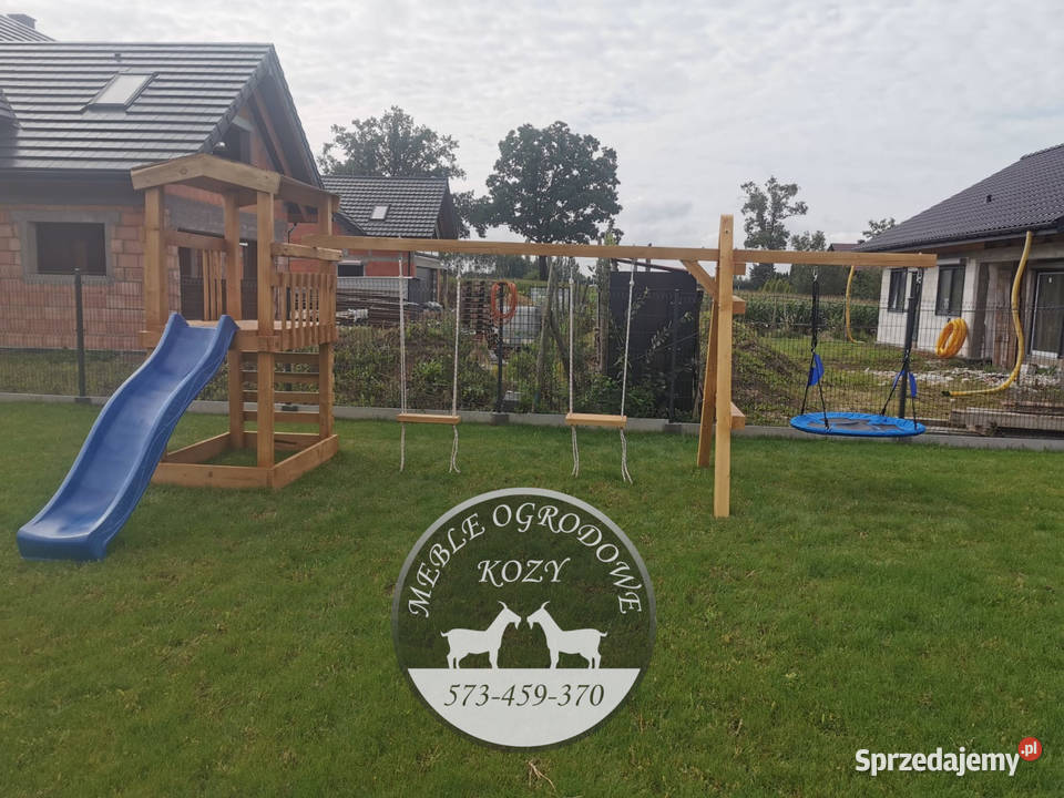 PROMOCJA Plac zabaw ogrodowy drewniany z domkiem Sosnowiec