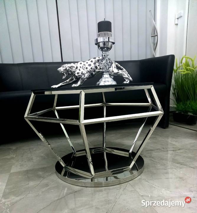 Srebrny Diament stolik kawowy glamour loft ze Nowy Sącz