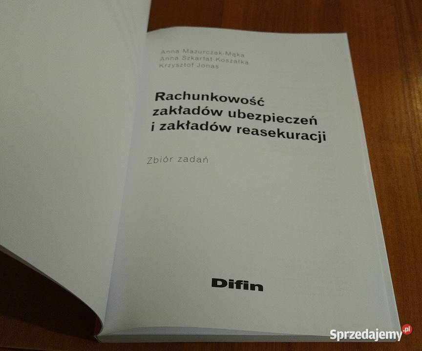 Rachunkowość zakładów ubezpieczeń i zakładów Gdańsk sprzedam