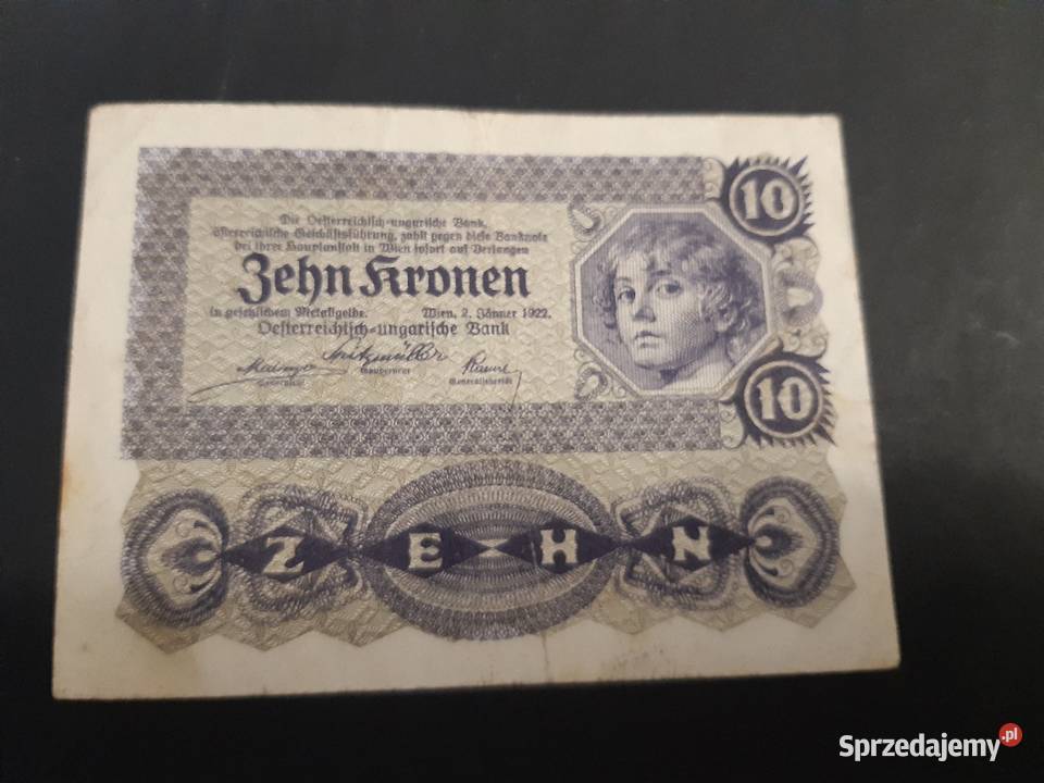 banknot Austrii 10 koron z 1922r Łomża
