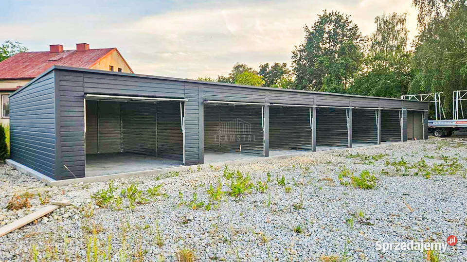 Rząd garaży 24x55m 7x brama uchylna antyracyt kujawsko-pomorskie sprzedam