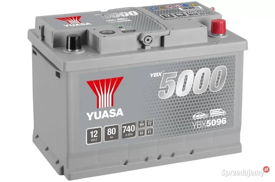 Akumulator Yuasa Silver 12V 80Ah 740A Prawy Plus osobowe Akumulatory podkarpackie Mielec