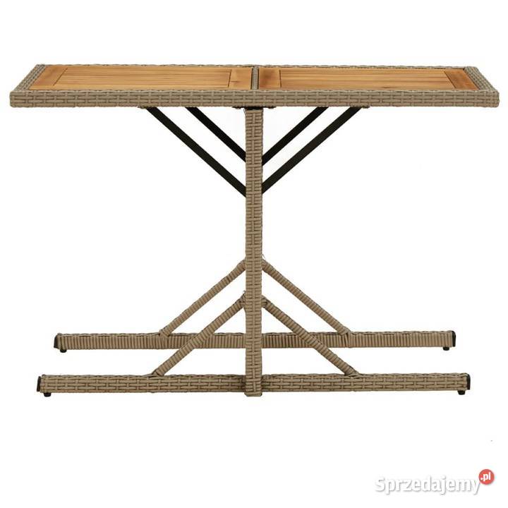 Stół ogrodowy beżowy lite drewno akacjowe i Warszawa