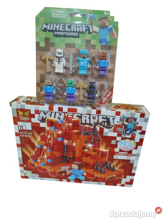 Zestaw Minecraft czerwona lawa plus figurki Klocki Mszczonów sprzedam