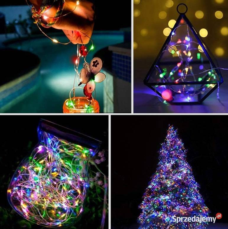 LAMPKI DRUCIKI 100 LED NA BATERIE MULTI KOLOR Lampki biurkowe