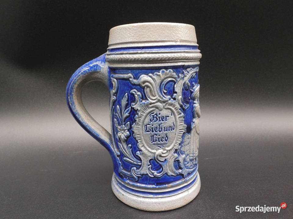 Kufel kolekcjonerski Zabytkowy z Kamionki Niemcy Porcelana i szkło Raszków