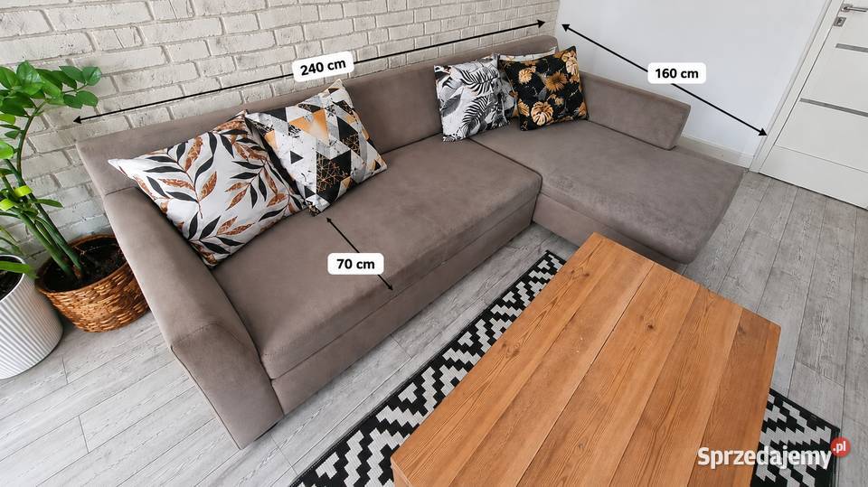 Sprzedam narożnik prawy 240x160 beżowy Brzesko