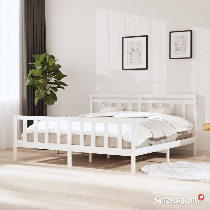 Rama łóżka biała lite drewno sosnowe 200 x 200 mazowieckie Warszawa