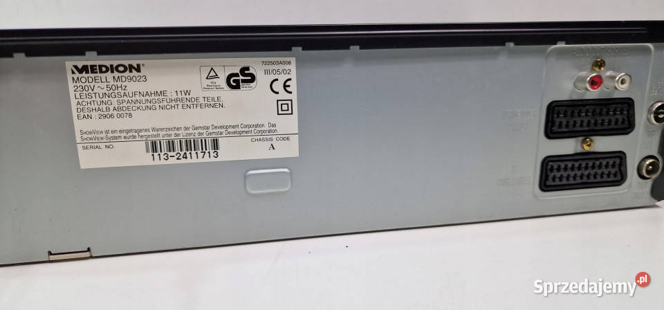 Medion VideoVHS 6 głowic MD 9023 MD9023 Międzychód