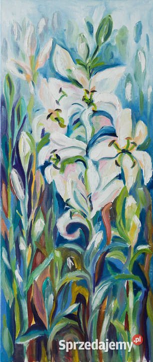 Obraz olejny-lilie 70x30