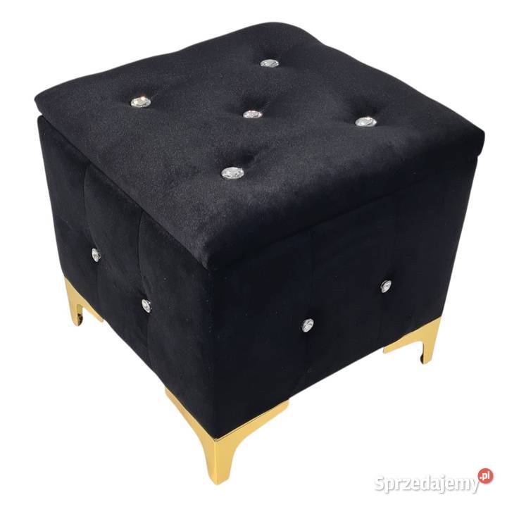 Pufa tapicerowana LUX otwierana 50x50 złote nogi sprzedam